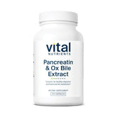 Vital Nutrients pancreatin-ox-bile-500mg bottle front for digestion support.