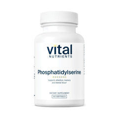 Vital Nutrients Phosphatidylserine bottle front with 150 mg softgels for cognitive support