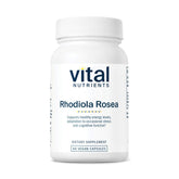 Vital Nutrients Rhodiola Rosea bottle pour suggests steady daytime energy potential.