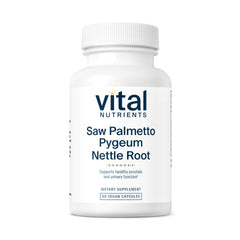 Vital Nutrients Saw Palmetto bottle showing vegan prostate support capsules