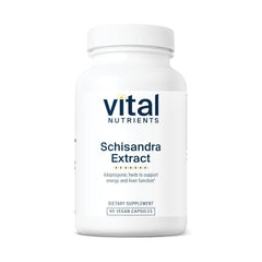 Vital Nutrients Schisandra extract bottle front view highlighting energy and liver support.