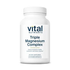 Vital Nutrients Triple Magnesium Complex bottle supports daily relaxation.