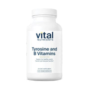 Vital Nutrients Tyrosine and B Vitamins bottle close-up for clean-label energy support