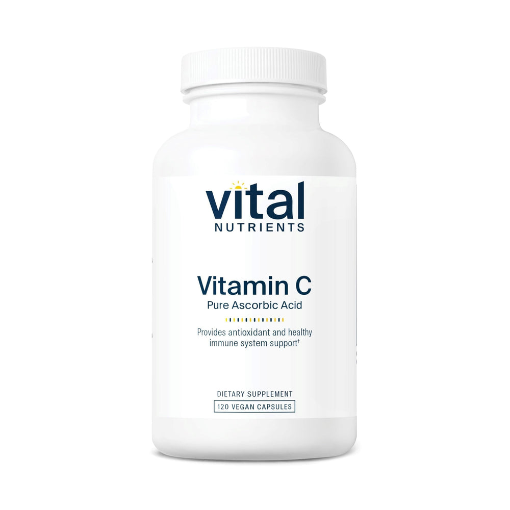 Vital Nutrients Vitamin C 1000mg bottle front view highlighting vegan antioxidant support