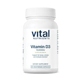 Vital Nutrients Vitamin D 10000 IU bottle front supports bone health and immune function.