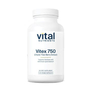 Vital Nutrients Vitex 750 bottle front showing 120 capsules for cycle support