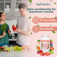 Vital Nutritive bottle pouring capsules for easy daily use.