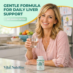Vital Liver Support: botella de detox hepático para desintoxicación suave.