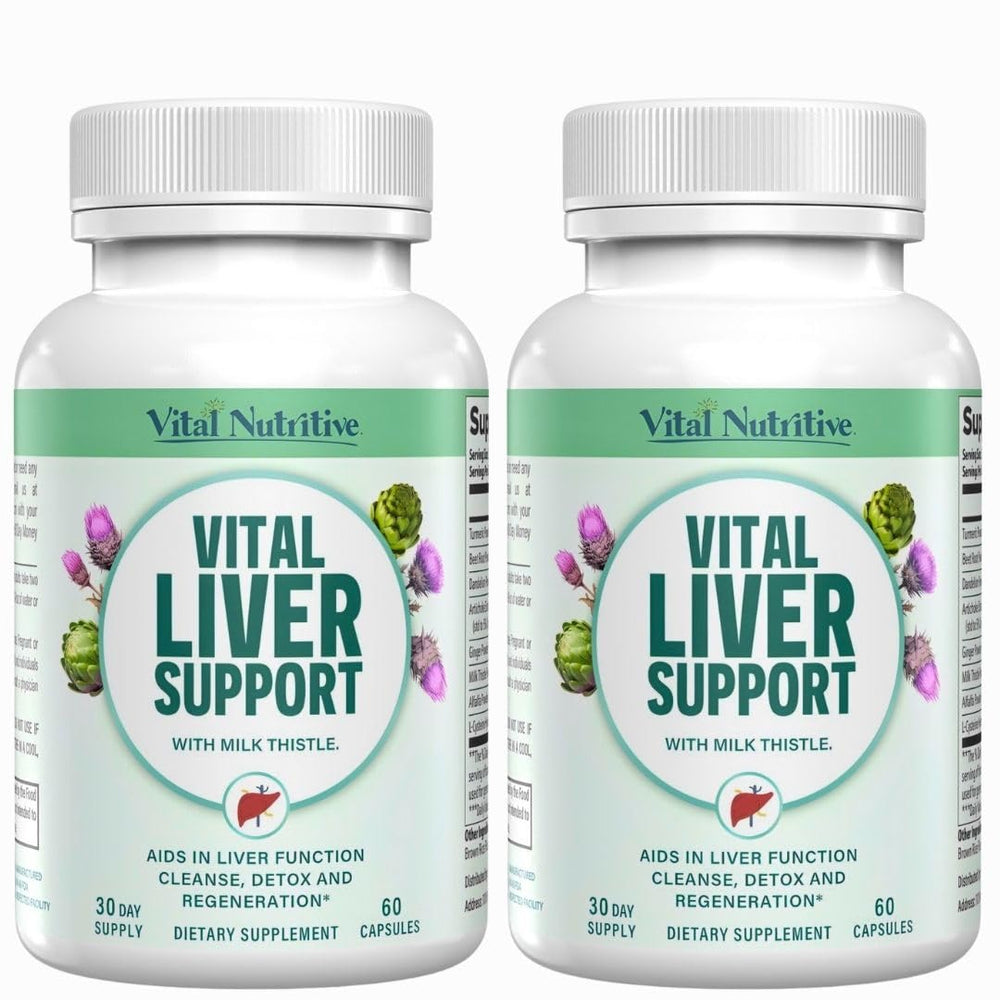Vital Liver Support: cápsulas para soporte hepático, uso diario.