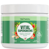 Vital Greens powder scoop reveals 40+ superfoods for daily energy and nourishment