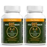 Vital Nutritive Vital Gut Health bottle-front shows 4-in-1 formula for daily digestion support.