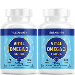 Vital Nutritive Vital Omega-3 bottle with high-potency EPA and DHA for daily wellness.