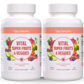 Vital Nutritive Vital Super Fruits & Veggies bottle front, daily immune support.