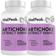 Vital Peak artichoke 500 mg bottle capsules for liver and digestion