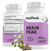 Vital Peak Brain Peak bottle on desk supports daily focus.