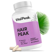 Vital Peak Hair Peak bottle closeup for convenient daily hair nutrition