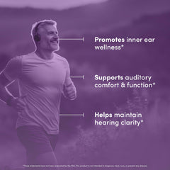 Vital Peak Hearing Peak label highlights vegan and gluten-free features