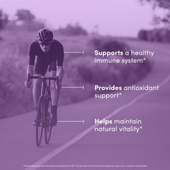 Vital Peak label close-up emphasizes standardized Sambucus nigra extract and potency