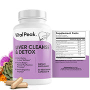 Vital Peak Liver Cleanse bottle and capsules for daily detox routine.