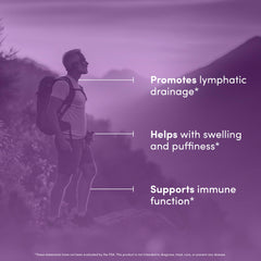 Vital Peak Lymph Peak label closeup highlights natural ingredients and purity.