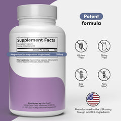 Vital Peak Magnesium label view highlighting vegan, gluten-free, non-GMO