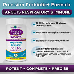 Vital Planet Intense Care label detailing organic prebiotics