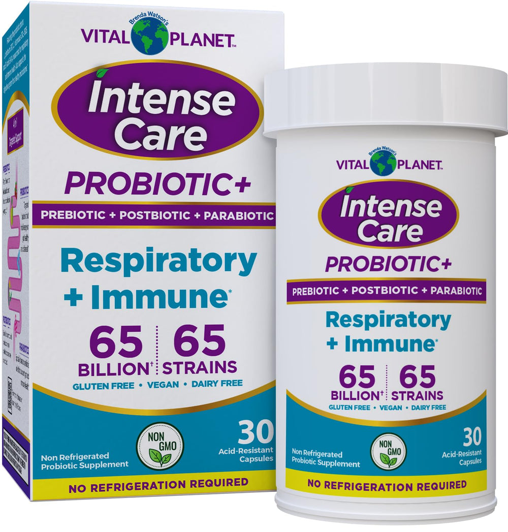 Vital Planet Intense Care bottle with capsules for respiratory support