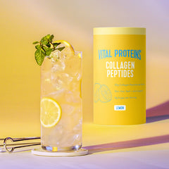 Vital Proteins lemon collagen powder scoop for easy daily use.
