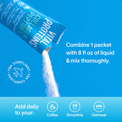 Vital Proteins collagen peptides mixed into smoothie for a seamless addition