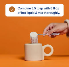 Vital Proteins collagen peptides salted caramel dissolved in a drink during a morning routine