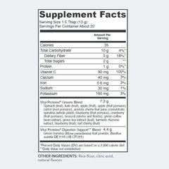Vital Proteins Green Apple Daily Greens ingredients closeup with real apples and probiotic blend.