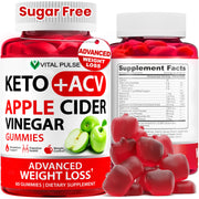 Vital Pulse Keto ACV Gummies bottle, showing apple flavor for daily keto-friendly support.