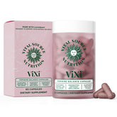 ViXi bottle front showing daily feminine balance capsules for wellness