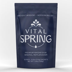 Vital Spring sugar-free mineral sachets packaging for convenient daily hydration