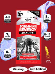 Active runner using Screamin Energy Max Hit for focus.