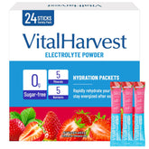 VitalHarvest 24 Sticks Electrolytes Strawberry packet ready for quick hydration on the go
