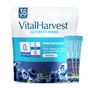 VitalHarvest 36-sticks electrolyte packets ready for quick hydration.
