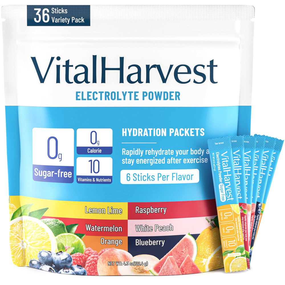 VitalHarvest Lemon Lime 36 Sticks packet for quick hydration and flavor variety