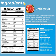 Dissolving VitalHarvest grapefruit electrolyte packet in a glass of water.