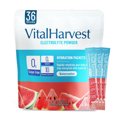 VitalHarvest Watermelon 36 Sticks front packaging for on-the-go hydration.