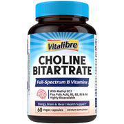 Vitalibre Choline Bitartrate capsule for daily focus support.