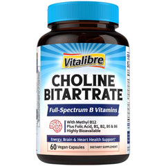 Vitalibre Choline Bitartrate capsule for daily focus support.