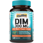Vitalibre DIM 300mg bottle showing high-potency formula for estrogen support