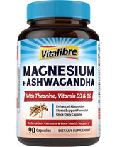 Vitalibre Magnesium Complex bottle front showing high bioavailability for calm digestion.