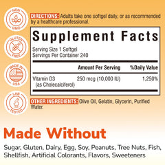 Vitalibre Vitamin D3 softgels close-up showing olive oil capsule