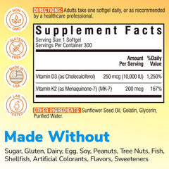 Vitalibre D3 K2 softgel closeup for easy daily intake.
