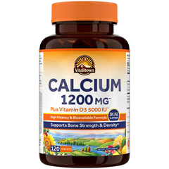 Vitalitown Calcium 1200 mg bottle—high-potency formula for bone support.