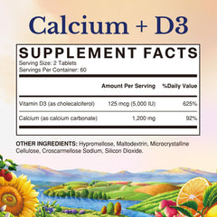 Vitalitown Calcium 1200 mg tablets—easy-to-swallow daily supplement.