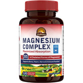 Vitalitown Magnesium Complex bottle displaying four chelated forms for enhanced absorption.