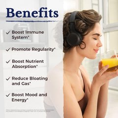 Vitalitown delayed-release technology image illustrating stomach acid resistance for gut delivery.